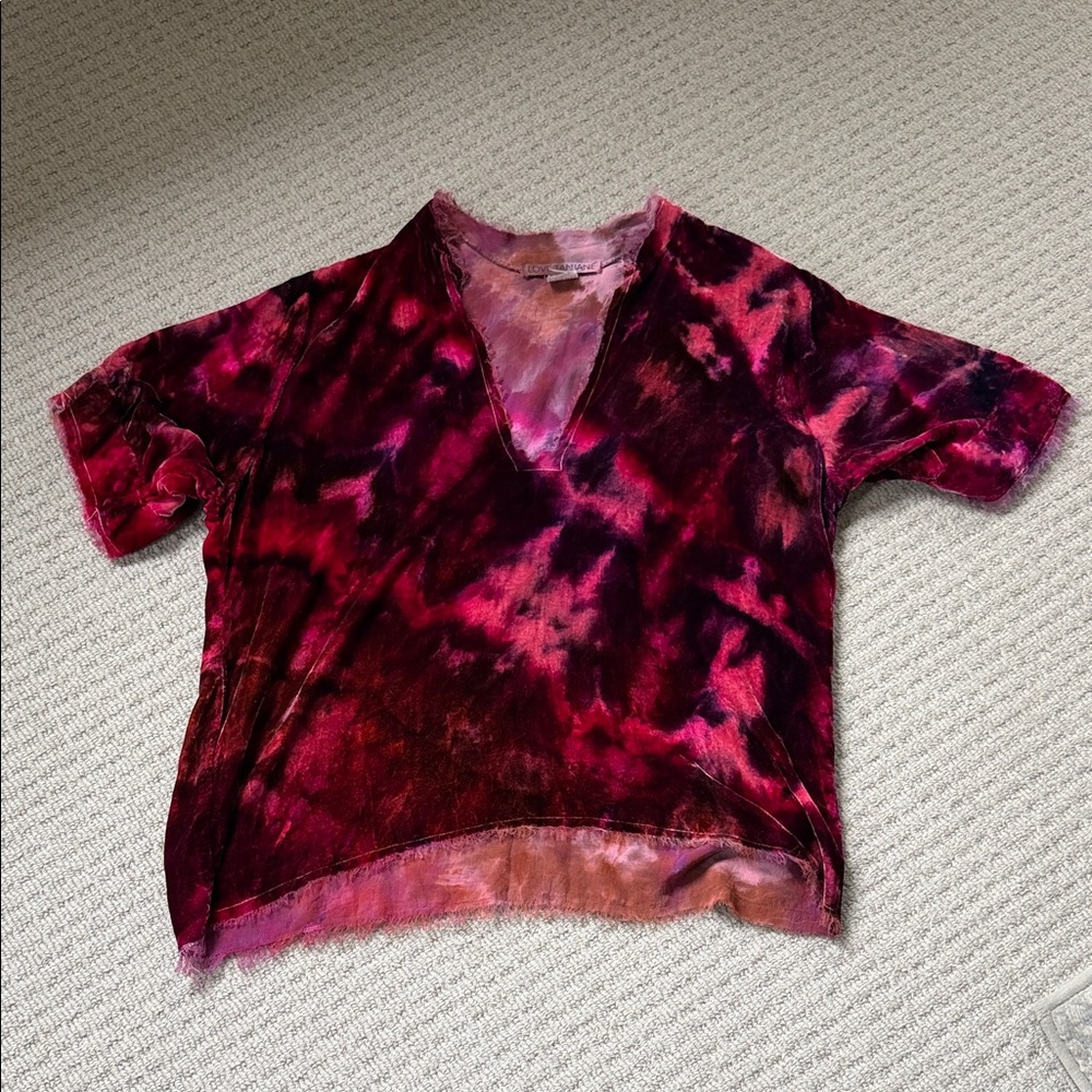 Tie-Dye V-Neck Women's Top